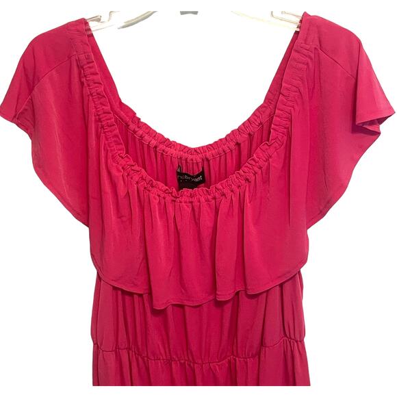 Lane Bryant NEW Flounce Dress Womens Size 14/16W Pink Off Shoulder Barbiecore - Picture 2 of 6